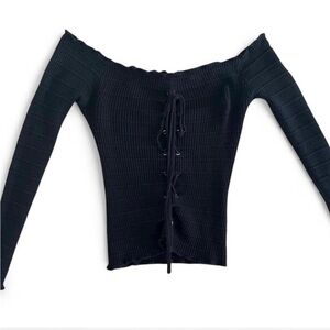 Rue21 Black Ribbed Knit Top